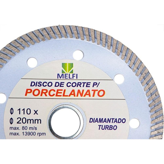 Disco Diamantado Melfi Turbo Porcelanato 110Mm X 20Mm - 10723