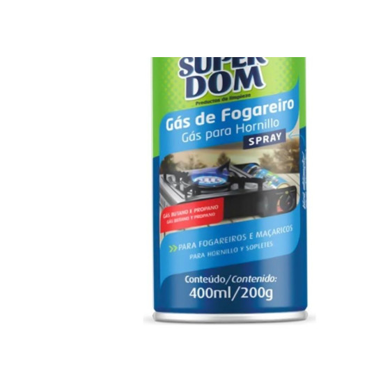 Gas Butano/Propano Baston Para Fogareiro/Macarico Super Dom 400Ml/200G