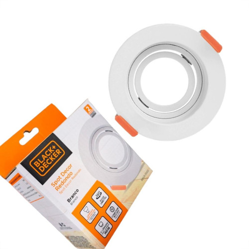 Spot Para Lampada Dicroica Black+Decker Decor Redondo Mr16 Branco - Bds3-0007