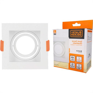 Spot Para Lampada Dicroica Black+Decker Decor Quadrado Mr16 Branco - Bds3-0007