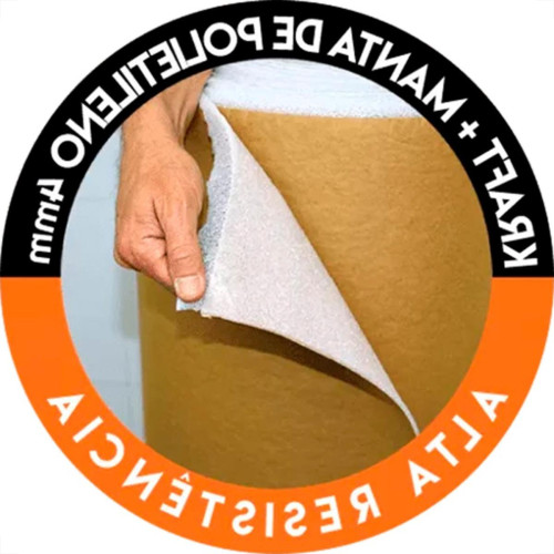 Papelao Salva Piso Salvabras 100Cm X 25M - Papel Kraft Com Plastico Bolha De Alta Resistencia