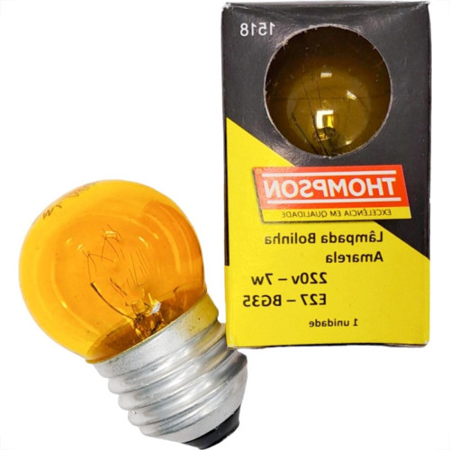 Lampada Bolinha Thompson 7Wx220V Amarela - Kit C/10 Pecas