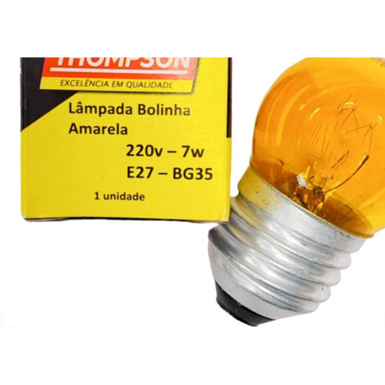 Lampada Bolinha Thompson 7Wx220V Amarela - Kit C/10 Pecas