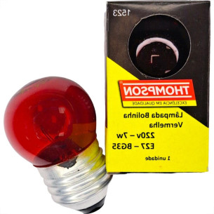 Lampada Bolinha Thompson 7Wx220V Vermelha - Kit C/10 Pecas