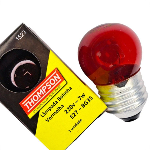 Lampada Bolinha Thompson 7Wx220V Vermelha - Kit C/10 Pecas