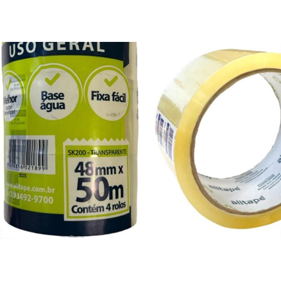 Fita Adesiva Embalagem Alltape Transparente 48Mm X 50M - Kit C/5 Pecas