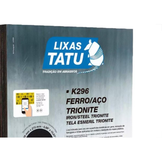 Lixa Ferro Tatu 150 - Pacote Com 25 Folhas - Kit C/25 Folhas