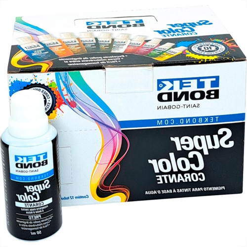 Corante Para Tinta Tekbond Preto (50Ml) - Kit C/12 Pecas