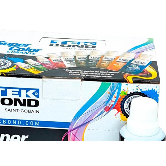 Corante Para Tinta Tekbond Preto (50Ml) - Kit C/12 Pecas