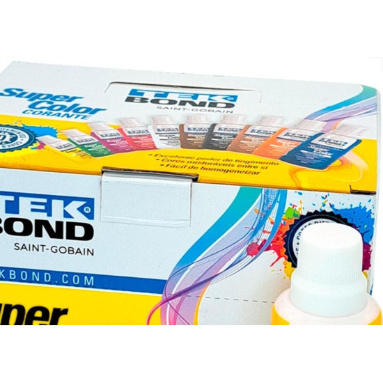 Corante Para Tinta Tekbond Amarelo (50Ml) - Kit C/12 Pecas