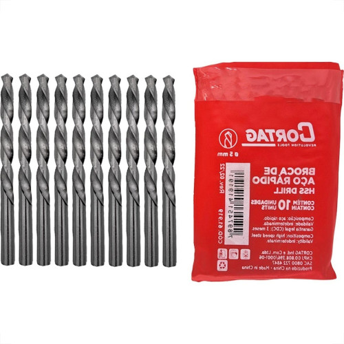 Broca Aco Rapido Cortag 5,0Mm - 61919 - Kit C/10 Pecas