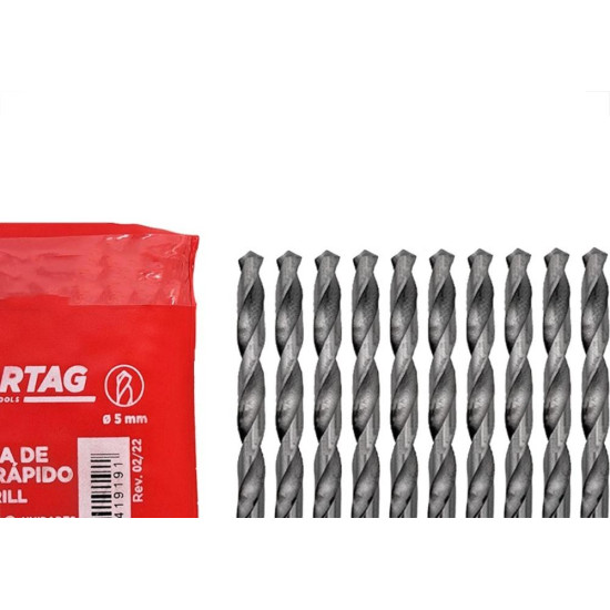 Broca Aco Rapido Cortag 5,0Mm - 61919 - Kit C/10 Pecas