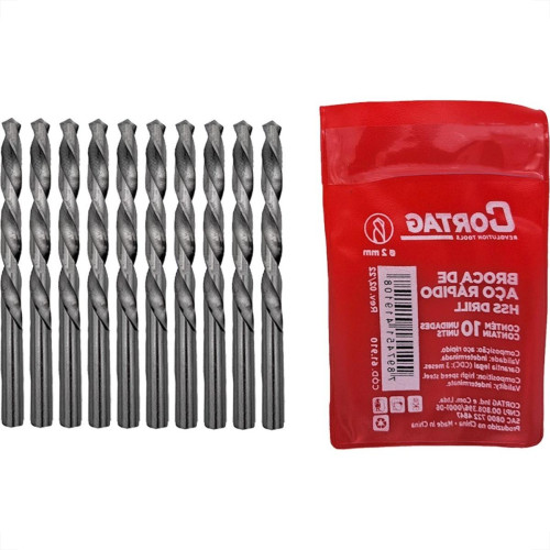 Broca Aco Rapido Cortag 2,0Mm - 61910 - Kit C/10 Pecas