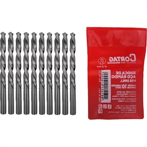 Broca Aco Rapido Cortag 1,5Mm - 61909 - Kit C/10 Pecas