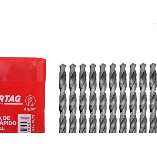 Broca Aco Rapido Cortag (G) 5/32'' - 61944 - Kit C/10 Pecas