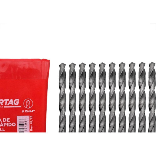 Broca Aco Rapido Cortag   15/64'' - 61949 - Kit C/10 Pecas