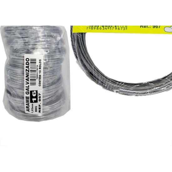 Arame Galvanizado Pepfix No.16 Rolinho 10M Com 10 Pecas