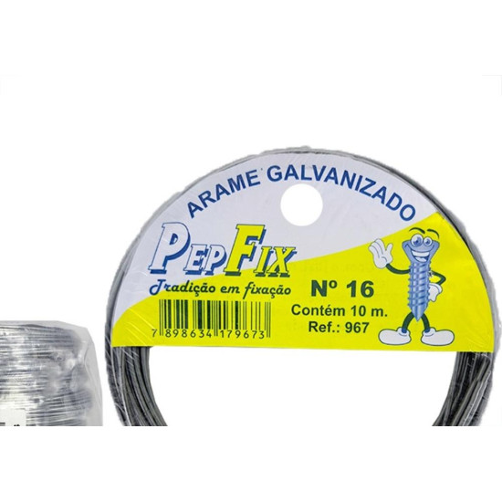 Arame Galvanizado Pepfix No.16 Rolinho 10M Com 10 Pecas