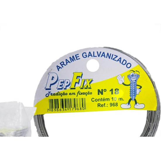 Arame Galvanizado Pepfix No.18 Rolinho 10M Com 10 Pecas