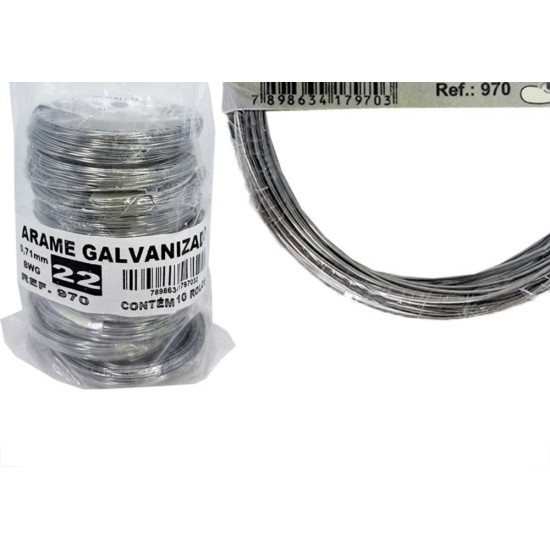 Arame Galvanizado Pepfix No.22 Rolinho 10M Com 10 Pecas