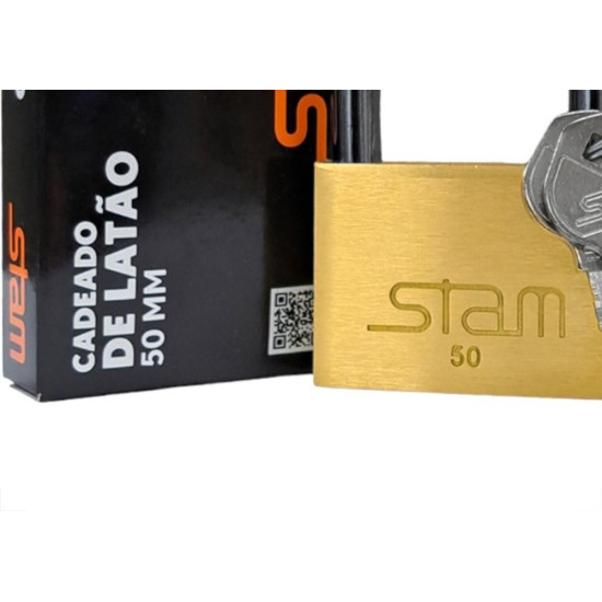 Cadeado Stam 50Mm Latao - Kit C/5 Pecas