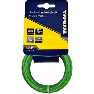 Fio De Nylon Para Aparador De Grama Brasfort Verde Quadrado 1,8Mmx10M