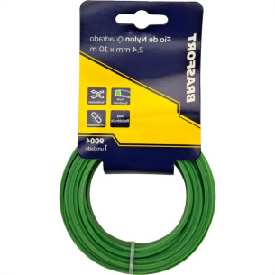 Fio De Nylon Para Aparador De Grama Brasfort Verde Quadrado 2,4Mmx10M