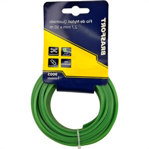 Fio De Nylon Para Aparador De Grama Brasfort Verde Quadrado 2,7Mmx10M