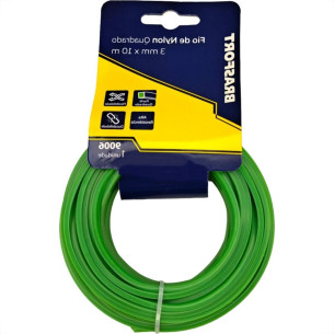 Fio De Nylon Para Aparador De Grama Brasfort Verde Quadrado 3,0Mmx10M