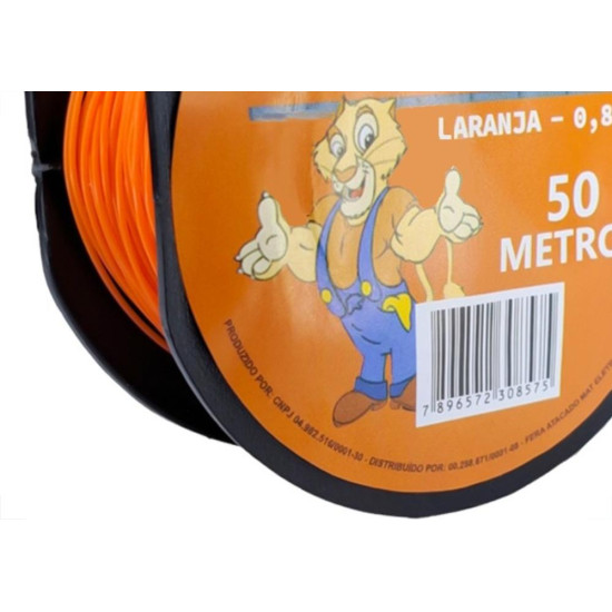 Linha Para Pedreiro 1 Fio Lisa Fera 50M Laranja - Kit C/12 Pecas