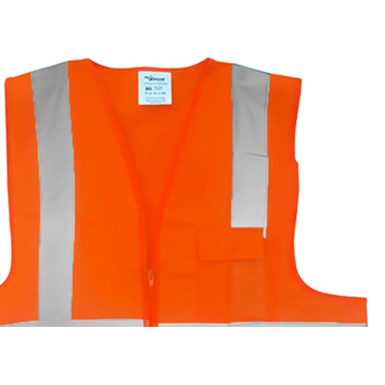 Colete Para Sinalizacao Plastcor 1 Bolso Laranja Fluorescente Xg