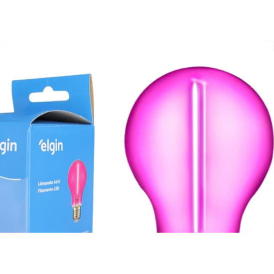 Lampada Filamento De Led Elgin A60 - 1W. 50Lm E-27 Bivolt Rosa