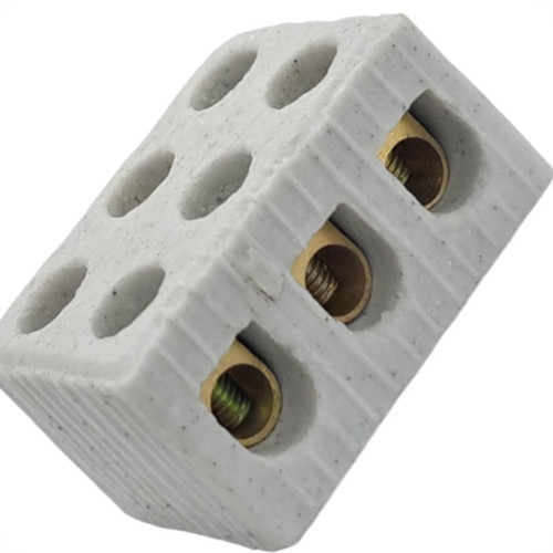 Conector Porcelana Interneed 3 Polos 10Mm - 66132 - Kit C/10 Pecas