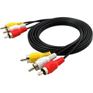 Cabo Audio/Video 3Rca + 3Rca 1,50M - Kit C/10 Pecas