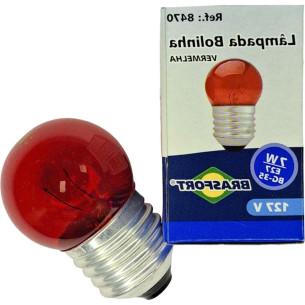 Lampada Bolinha Brasfort 7Wx127V. Vermelha - Kit C/25 Pecas