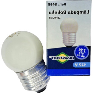 Lampada Bolinha Brasfort 7Wx127V. Leitosa - Kit C/25 Pecas