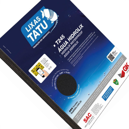 Lixa D Agua Tatu Hidrolix Gk 120 - Kit C/50 Folhas