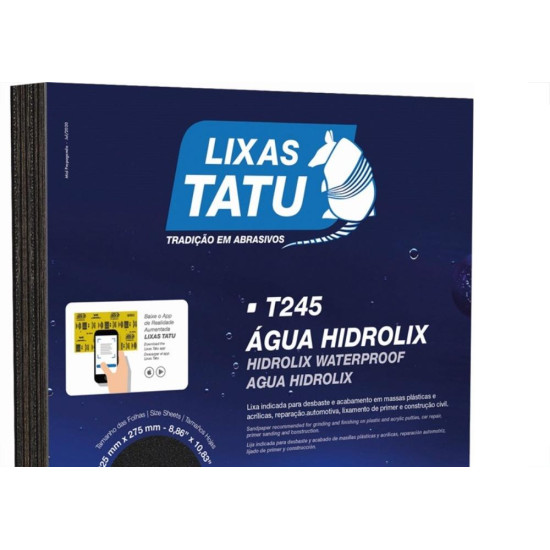 Lixa D Agua Tatu Hidrolix Gk 120 - Kit C/50 Folhas