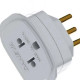 Pino Adaptador Daneva Universal 10A. 2 Polos+Terra Antigo/Novo 1661 - Kit C/12 Pecas