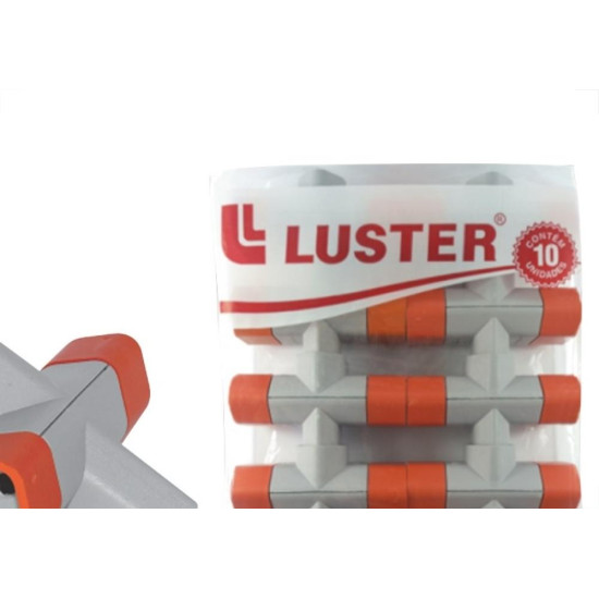 Pino 3 Saidas Luster 2 Polos 10A. Cinza/Laranja 2041 - Kit C/10 Pecas