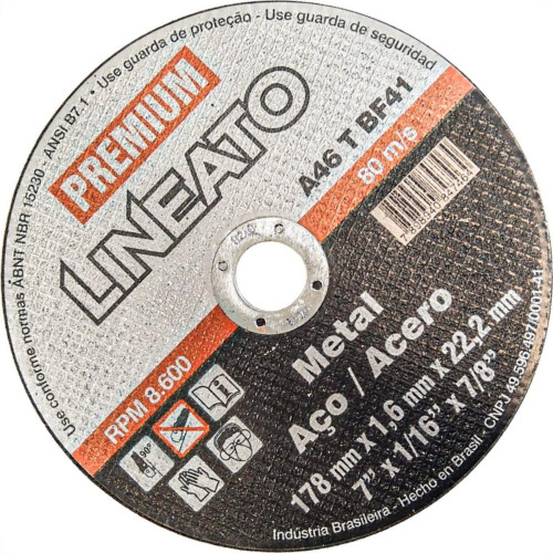 Disco Aco Inox Itambe 7''X1/16''X7/8'' Lineato 7467- Fino 1,6Mm - Kit C/10 Pecas