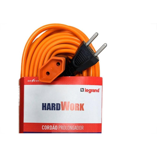 Extensao Daneva Pp Hard Work 2 Polos 20A. 2,5Mm Laranja - 20M