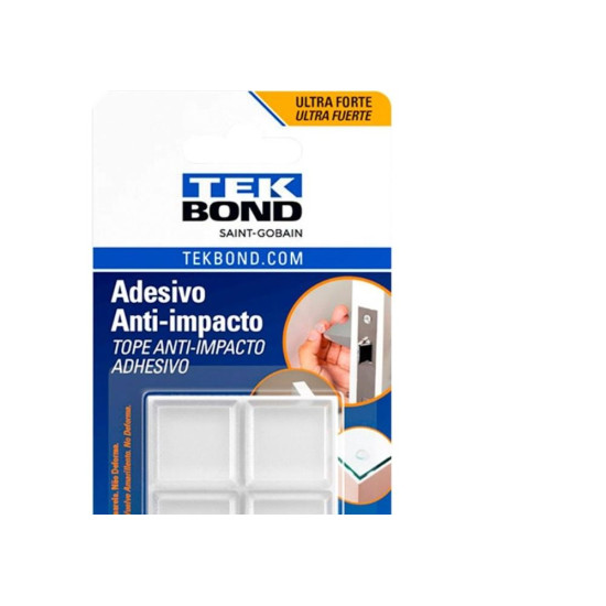 Anti Impacto Adesivo Tekbond Quadrado 19,8Mm Com 8 Pecas