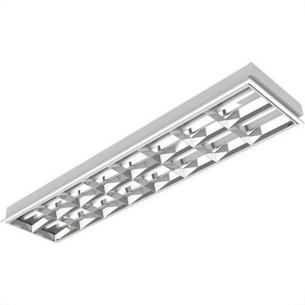 Luminaria Para Lampada Led Aletada Lmp 2 Lampadas 60Cm 4009