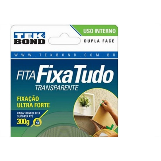 Fita Dupla Face Tekbond Acrilica Externa 19Mm X 2M