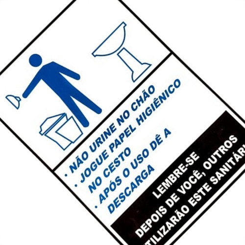 Placa Look 15X20Cm (Sanitario Masculino Educativo) - Kit C/5 Pecas