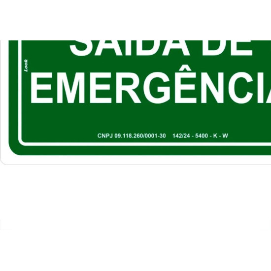 Placa Look 15X25Cm (Saida De Emergencia) - Kit C/5 Pecas