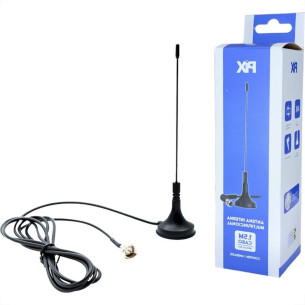 Antena Interna Pix Digital Mini Base Magnetica Com Cabo 1,5M