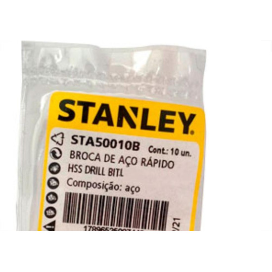 Broca Aco Rapido Stanley 3,5 Mm - Kit C/10 PC