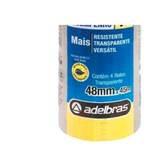 Fita Adesiva P/Emb.Transp.Adelbras 48X 45 - Kit C/4 RL